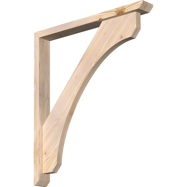 Ekena Millwork Legacy Slat Smooth Bracket w/ Offset Brace, Douglas Fir, 3 1/2"W x 30"D x 34"H BKT0402X30X34LEC06SDF - main
